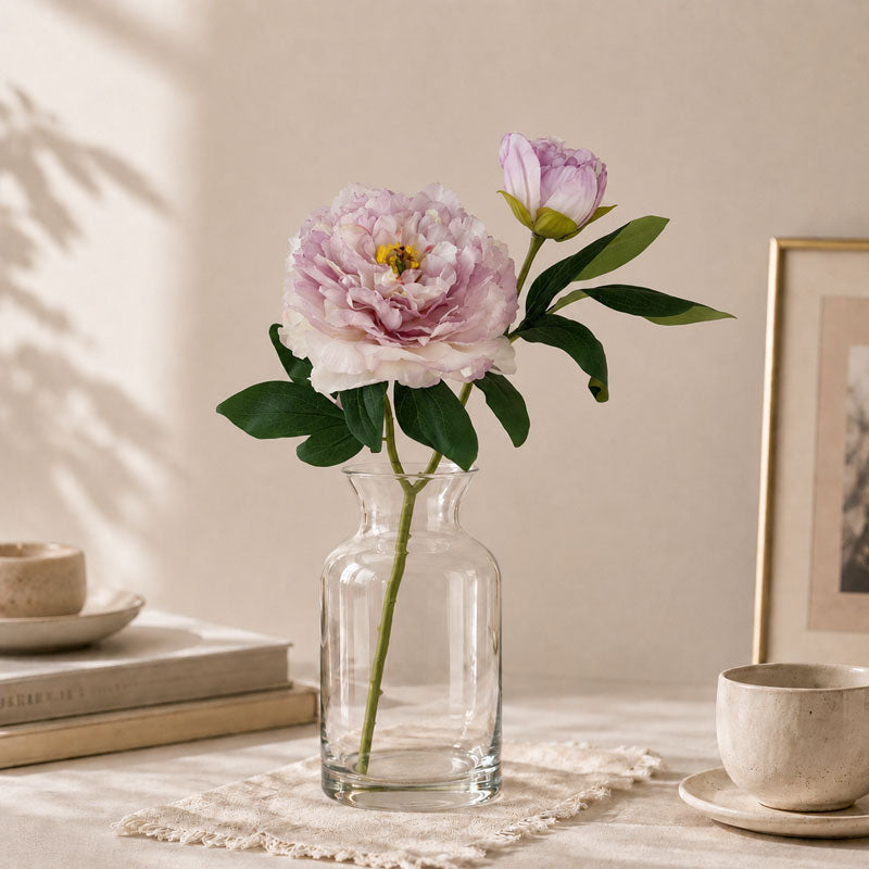 🌸 Keinotekoiset pionikukat folioreunalla - Laadukas sisustus