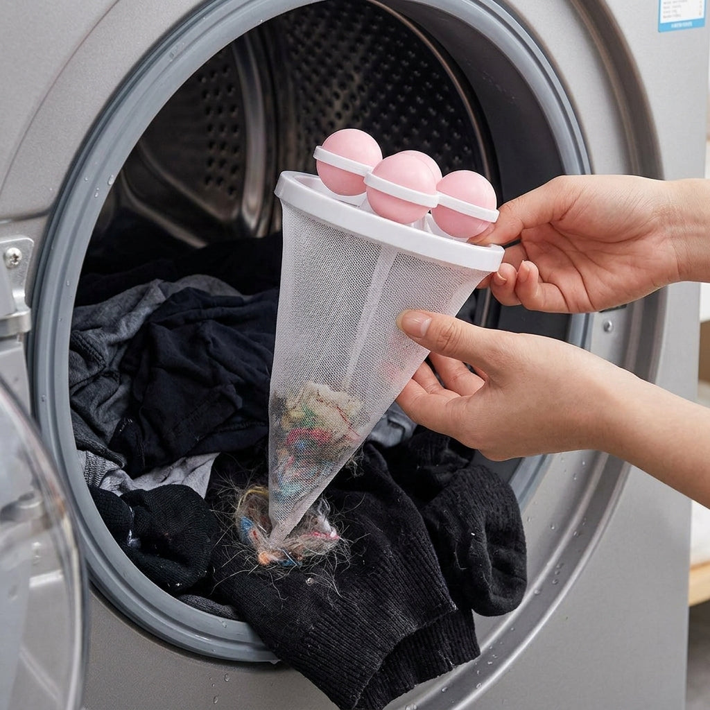 🔥OSTA 1 – SAAT 2 ILMAISEKSI! ✨ Pesukoneen pölypussi – Kerää lemmikkien karvat, estää sotkeutumisen, Uudelleenkäytettävä 🧼