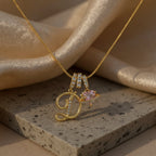 💖Rajaton 50 % alennus✨Kolmikerroksinen kirjain A-Z-riipuskaulakoru🎀
