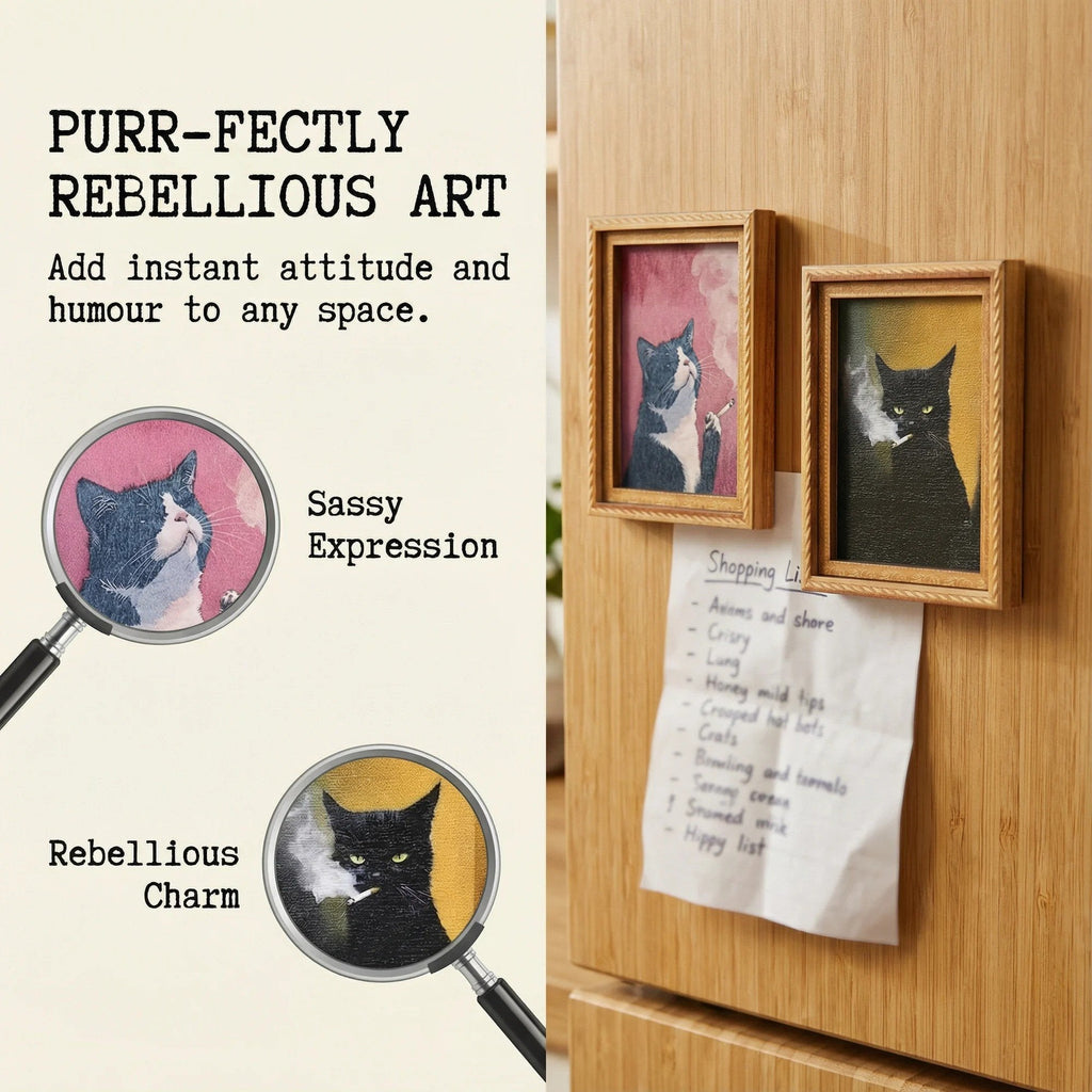 🌹 Schattige koelkastmagneten met katten – Betoverende kattenversiering met lijstje voor thuis en op kantoor 🐱✨