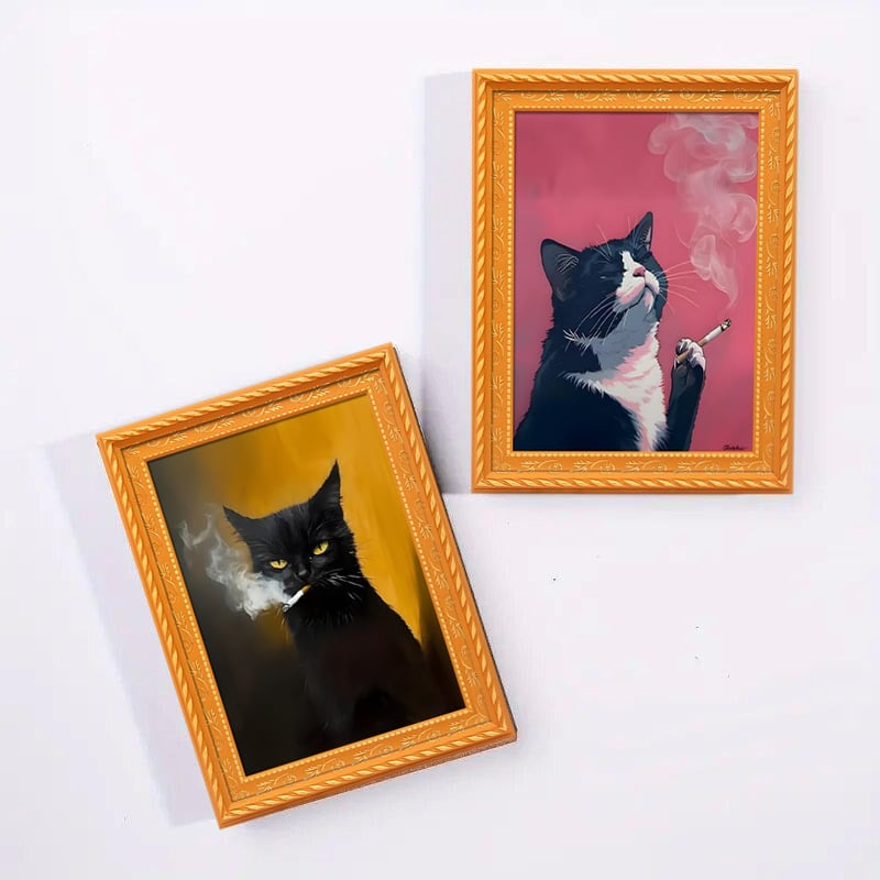 🌹 Schattige koelkastmagneten met katten – Betoverende kattenversiering met lijstje voor thuis en op kantoor 🐱✨