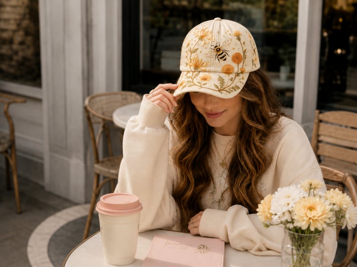 🌸🌿 Garden Morning -baseball-lippis: Lempeää auringonpaistetta ja arjen kodikkuutta! ☀️🌱🧢