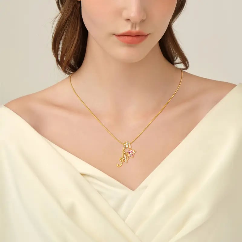 💖Rajaton 50 % alennus✨Kolmikerroksinen kirjain A-Z-riipuskaulakoru🎀