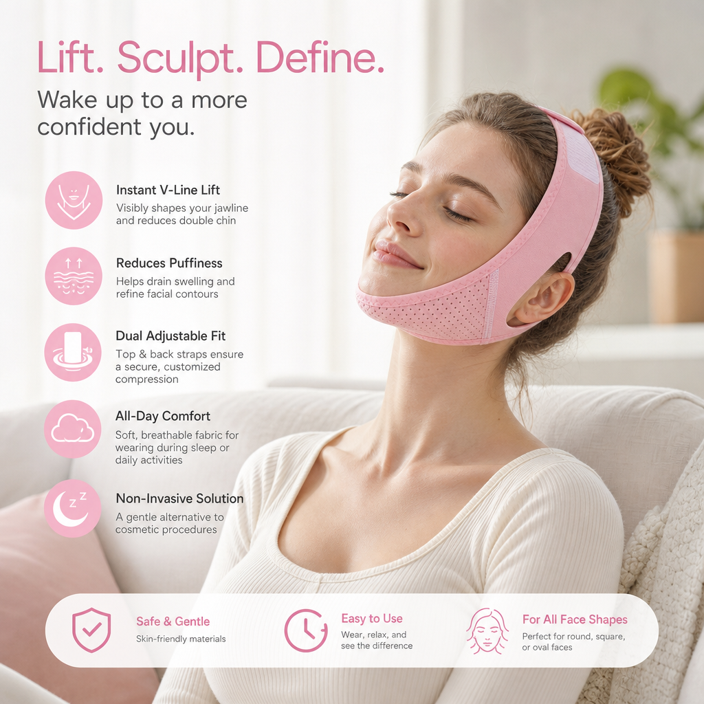 ✨Premium V-Line Lifting Face Strap | Kasvoja Muotoileva & Kiinteyttävä Tukiside💫