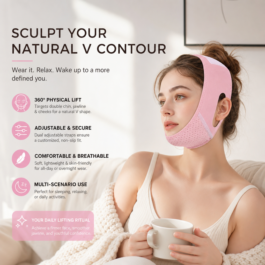 ✨Premium V-Line Lifting Face Strap | Kasvoja Muotoileva & Kiinteyttävä Tukiside💫