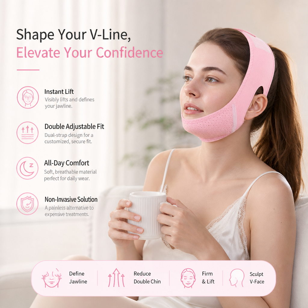 ✨Premium V-Line Lifting Face Strap | Kasvoja Muotoileva & Kiinteyttävä Tukiside💫